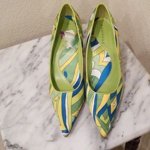 Rampage Pointed Toe Pumps Green, Blue, Yellow 9 M